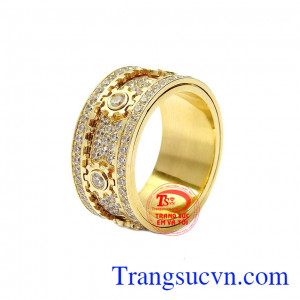 Nhẫn nam xoay bánh răng độc đáo