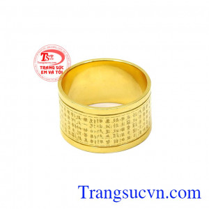 Người ta tin rằng, việc đeo nhẫn này sẽ giúp giải trừ tà khí, hóa hung thành cát, mang đến may mắn và tài lộc. Nhẫn vàng bát nhã tâm kinh