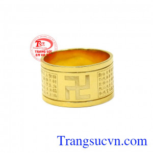 Nhẫn vàng bát nhã tâm kinh là một vật phẩm trong phong thủy mang theo những ước nguyện tốt lành.