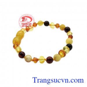 Chuỗi tay hổ phách bền đẹp, an toàn cho trẻ nhỏ. 