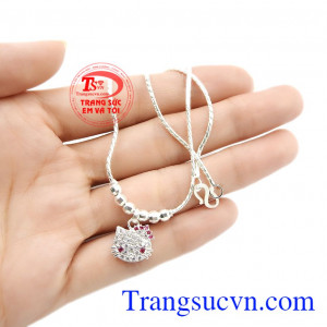 Bạc có tính khử khuẩn tốt, vì vậy khi sử dụng thường xuyên sẽ giúp tránh được một số bệnh. Dây chuyền hello kitty đẹp