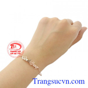 Lắc tay vàng hồng tinh tế thanh toán an toàn