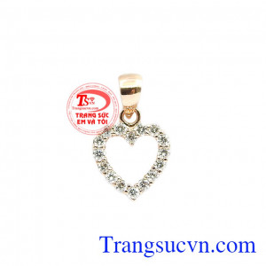 Mặt dây nữ vàng hồng tình yêu