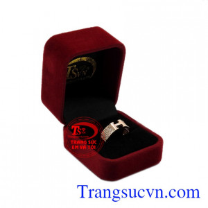 Nhẫn nam vàng hồng chữ H vàng 18k