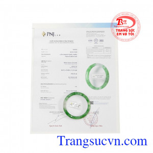 Vòng ngọc jadeite an nhiên có giấy kiểm định đá quý, giao hàng nhanh trên toàn quốc.