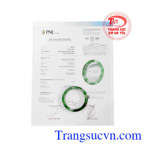Sản phẩm có giấy kiểm định đá quý, giao hàng toàn quốc. Vòng ngọc jadeite quý phái