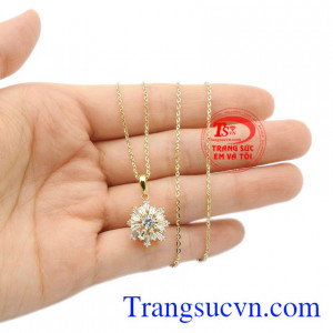 Bộ mặt dây ánh sáng lấp lánh vàng 10k bảo hành uy tín.