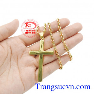 Không chỉ thích hợp cho người theo đạo, mà bộ trang sức này còn hợp thời trang, giúp người dùng thể hiện cá tính. Bộ thánh giá vàng đức tin