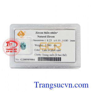 Đá ép vỉ Zircon phát lộc được chế tác tinh tế với những đường cắt sắc nét tạo điểm nổi bật cho viên đá.
