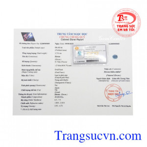 Đá ép vỉ Zircon tài lộc có giấy kiểm định đá quý uy tín, giao hàng toàn quốc.