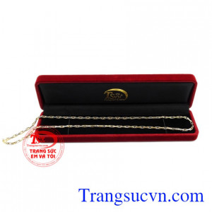 Dây chuyền phong cách phái mạnh vàng 18k bảo hành uy tín.