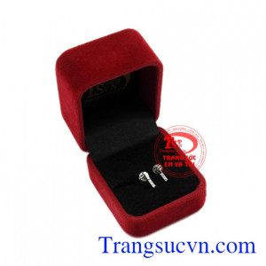 Hoa tai vàng trắng kiểu cách