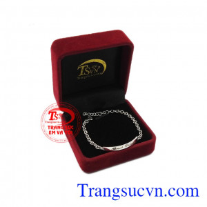 Lắc tay vàng trắng tặng bé yêu bảo hành chu đáo, nhận đặt chế tác theo yêu cầu.