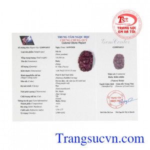 Mặt phật Di Lặc ruby lộc phát có giấy kiểm định đá quý, giao hàng toàn quốc.