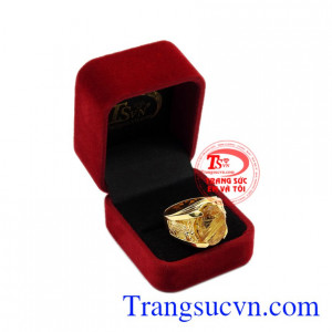 Nhẫn rồng vàng thạch anh tóc