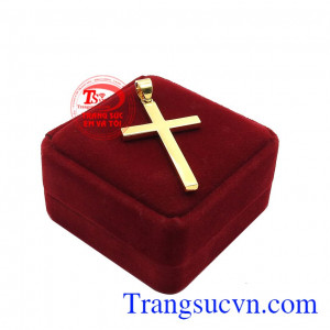 Thánh giá vàng đức tin vàng 14k bảo hành uy tín.