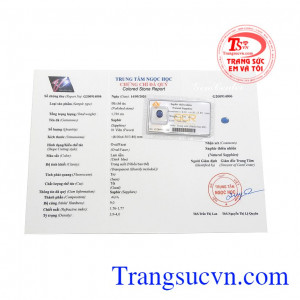 Viên saphir thiên nhiên thịnh vượng có giấy kiểm định đá quý, giao hàng toàn quốc.