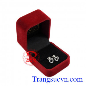 Hoa tai bạc trái tim