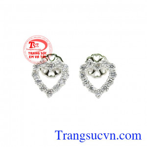 Hoa tai bạc trái tim