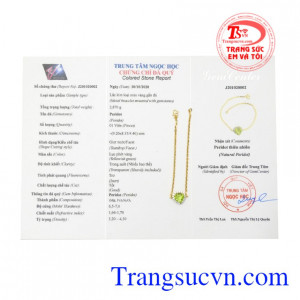 Lắc tay nữ đá Peridot