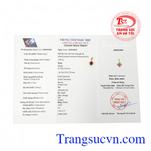 Ngày nay, các sản phẩm trang sức ruby thường được dùng trong dịp kỷ niệm 15 năm và 40 năm cưới. Mặt dây ruby nhỏ xinh