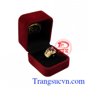 Nhẫn nam Ruby sao phong cách có giấy kiểm định uy tín.