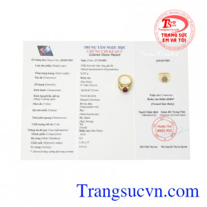 Nhẫn nam Ruby sao phong cách