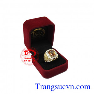 Chính vì vậy mà sản phẩm phù hợp với những người mệnh thổ và mệnh kim. Nhẫn nam saphir vàng thịnh vượng