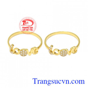 Nhẫn nữ chữ love yêu thương