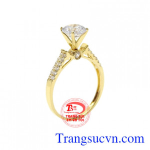 Nhẫn nữ vàng nàng thơ là sản phẩm được chế tác theo công nghệ Hàn Quốc chất lượng.