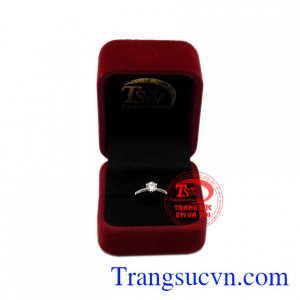 Nhẫn nữ vàng trắng gắn kết