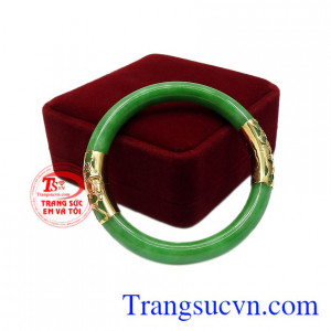 Vòng ngọc cẩm thạch bọc vàng có giấy kiểm định, chế tác theo yêu cầu, giao hàng nhanh trên toàn quốc.