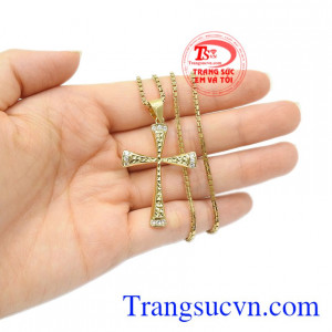 Bộ mặt dây thánh giá vàng màu chất lượng