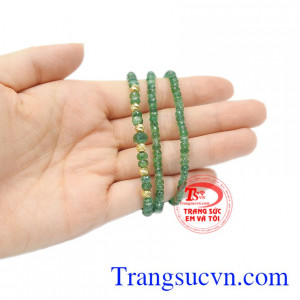 Chuỗi cổ Emerald bi vàng giao hàng trên toàn quốc.