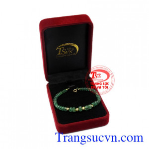 Chuỗi tay Emerald bi vàng chất lượng