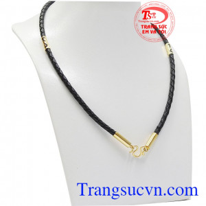 Dây da bọc vàng nam tính mang phong cách trẻ trung, hợp thời trang. 