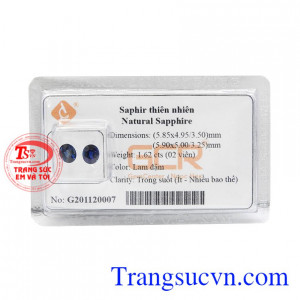 Đôi Saphir ép vỉ thiên nhiên cao cấp mang nhiều nguồn năng lượng tích cực đến cho người dùng.