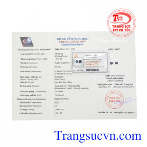 Có kiểm định đá quý.