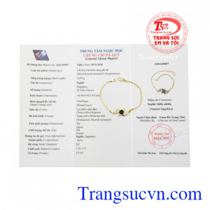 Lắc tay nữ Sapphire duyên dáng phù hợp cho người mệnh Mộc và Hỏa.