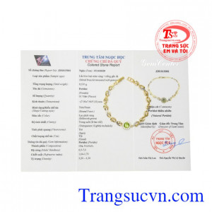 Lắc tay vàng peridot sung túc