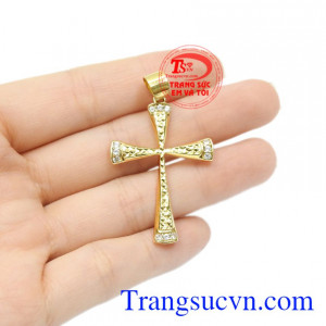 Mặt thánh giá vàng màu 18k chất lượng