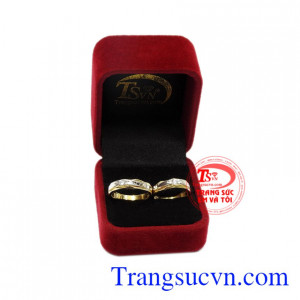 Nhẫn cưới vàng xu hướng vàng 14k