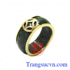 Nhẫn nam cẩm thạch kim tiền