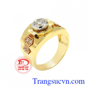 Nhẫn nam vàng xu hướng được nhập khẩu từ Korea chế tác vô cùng tỉ mỉ.