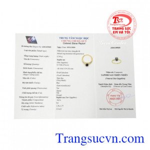 Nhẫn nữ saphir sao tinh tế phù hợp cho những người mang mệnh Thủy và Mộc.