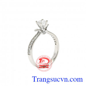 Nhẫn nữ vàng trắng thanh nhã