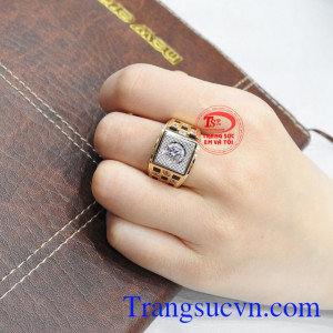Nhẫn vàng phong cách nam giới bảo hành uy tín.