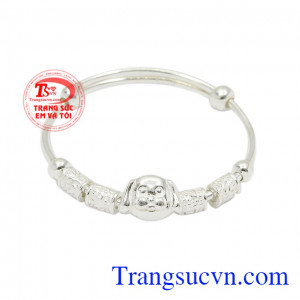 Vòng bạc mặt cún cho bé