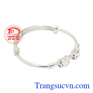 Vòng bạc mèo kitty đẹp, dễ thương và đáng yêu.