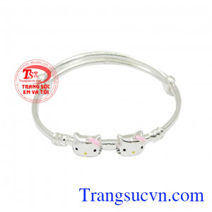Vòng bạc mèo kitty đẹp